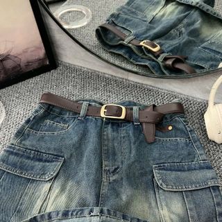 Short jean giả váy túi hộp mã 2056