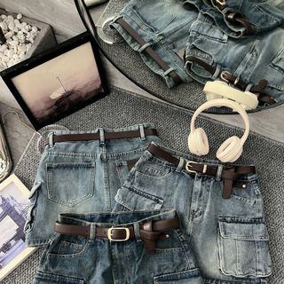 Short jean giả váy túi hộp mã 2056