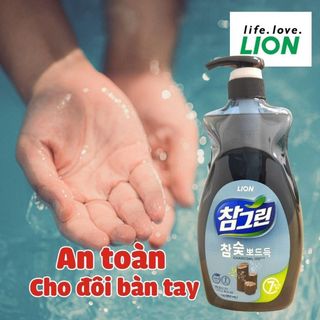 Nước rửa chén Lion tinh chất than hoạt tính CHARMGREEN Organic 1 L nước rửa chén số 1 Hàn Quốc