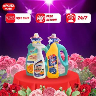 Bộ sản phẩm combo chăm sóc gia đình Arota công nghệ Hàn Quốc - Nước giặt Lưu Hương 03 lít + Thông tẩy đa năng + Xịt tẩy đa năng