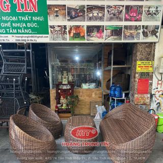 Sofa Trứng Nhựa Giả Mây ngoài trời sợi tròn cao cấp