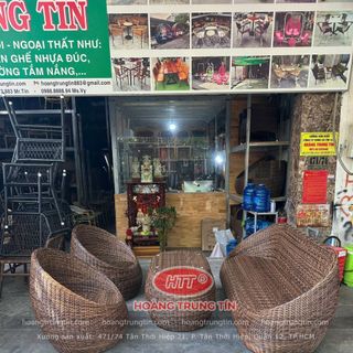 Sofa Trứng Nhựa Giả Mây ngoài trời sợi tròn cao cấp