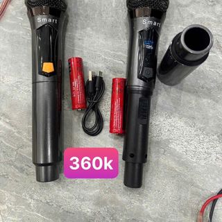 2 Micro không dây loa kéo xám  đầu kim loai6   nâng tiếng âm thanh hút