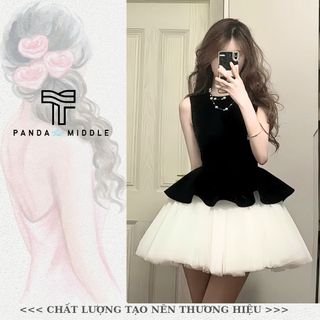 VQ Đầm trễ vai phối tùng xòe dễ thương diện đi chơi đi tiệc