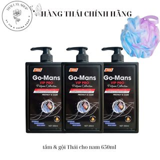 tắm gội nam 3IN 1 GO-MANS THÁI LAN 650ML hương thơm nam tính