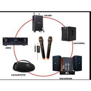 Bộ  2 micro karaoke thần thánh chỉnh full Echo, bass, streble, set tần số  tích hợp  amly  dành  loa  ko  eco  bass tree