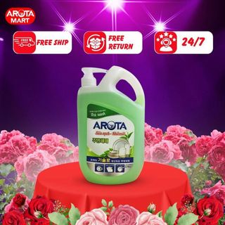 Nước rửa chén thực vật chiết xuất trà xanh Arota 2.15kg -An toàn cho tay -Siêu sạch mùi