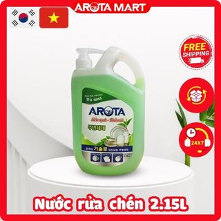 Nước rửa chén thực vật chiết xuất trà xanh Arota 2.15kg -An toàn cho tay -Siêu sạch mùi