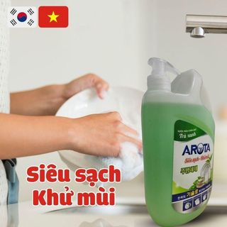 Nước rửa chén thực vật chiết xuất trà xanh Arota 2.15kg -An toàn cho tay -Siêu sạch mùi