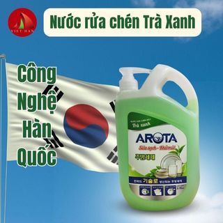Nước rửa chén thực vật chiết xuất trà xanh Arota 2.15kg -An toàn cho tay -Siêu sạch mùi
