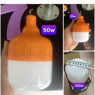 Đèn LED Búp Năng Lượng Mặt Trời 24W/100W Có Remote và Tấm Pin Siêu Sáng