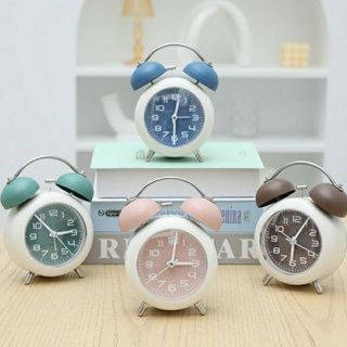 ĐỒNG HỒ BÁO THỨC hình dáng độc đáo để bàn, trang trí, ĐỒNG HỒ CHUÔNG ĐÔI pastel đẹp mắt dể bàn làm quà tặng
