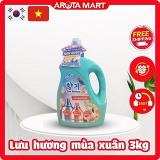 Nước giặt xả  quần áo Arota lưu hương hoa mùa Xuân Hàn Quốc 3KG