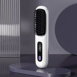 Lược Điện Duỗi Tóc Ion Âm Không Dây Màn Hình Số 3 Chế Độ Nhiệt, Tạo Tóc Mượt, Tạo Kiểu Nhanh