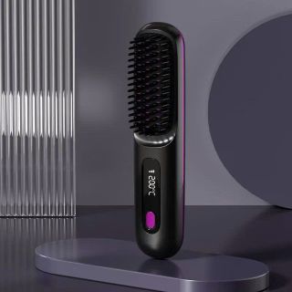 Lược Điện Duỗi Tóc Ion Âm Không Dây Màn Hình Số 3 Chế Độ Nhiệt, Tạo Tóc Mượt, Tạo Kiểu Nhanh