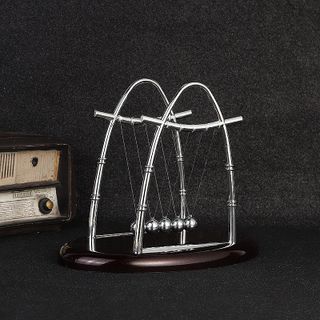 Mô hình CON LẮC NEWTON dao động decor phòng, CON LẮC Newton khoa học để bàn hình khối từ thép không rỉ