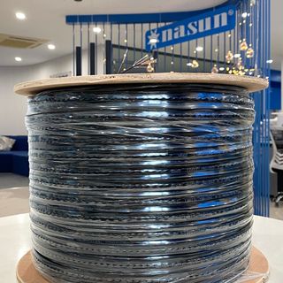 (Cuộn gỗ 305m). Dây mạng, cáp camera 8 lõi liền nguồn, gia cường thép mã Nasun NS-728