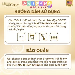 Sữa Hạt Matti Mum Canxi Cho Mẹ Bầu Và Sau Sinh 100% Đạm Thực Vật Đạt Chứng Nhận NON-GMO Của USA Hộp 14 Gói AVIMAMA