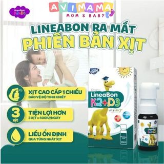 D3 K2 Lineabon Vitamin Hấp Thu Canxi Giúp Tăng Chiều Cao Tối Đa Cho Bé 10ml và 15ml AVIMAMA