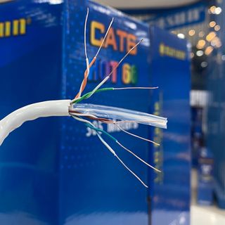 (Cuộn 305m) - Dây mạng GIÁ RẺ lõi 0.4mm. Dây mạng Cat6 Nasun HOT66, dây màu trắng