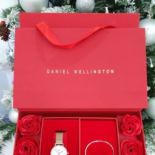 MÓN QUÀ QUỐC TẾ PHỤ NỮ SET ĐỒNG HỒ CAO CẤP D W HOA HỒNG PETITE LƯỚI giá sỉ