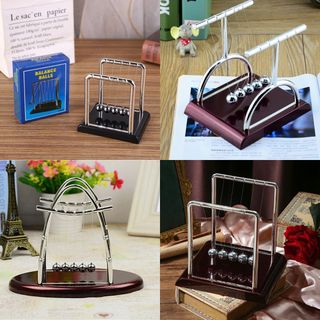 Mô hình CON LẮC NEWTON dao động decor phòng, CON LẮC Newton khoa học để bàn hình khối từ thép không rỉ