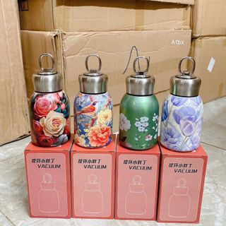 BÌNH GIỮ NHIỆT INOX 300ML HỌA TIẾT HOA 3D giá sỉ