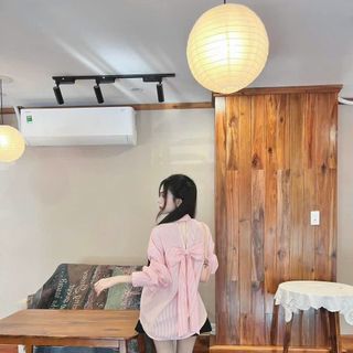 Áo Sơ Mi Nữ Tay Dài Đính Nơ Phía Sau Lưng Form Rộng Bigsize Xinh Đẹp Cao Cấp Dễ Thương
