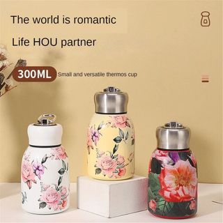 BÌNH GIỮ NHIỆT INOX 300ML HỌA TIẾT HOA 3D