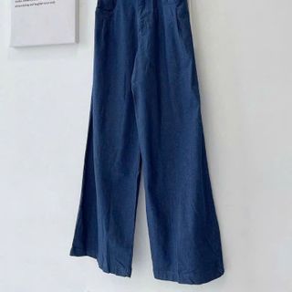 [SHOPPUMI] Quần jean suông dài xanh đậm 3 size SML Pumi
