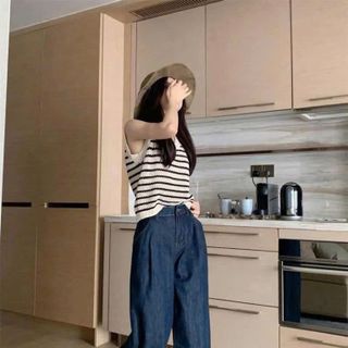 [SHOPPUMI] Quần jean suông dài xanh đậm 3 size SML Pumi