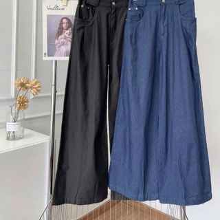 [SHOPPUMI] Quần jean suông dài xanh đậm 3 size SML Pumi