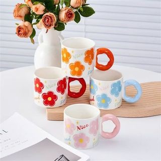 Cốc Sứ Hoa 5 Cánh 300ml (Thùng 80 Cái)