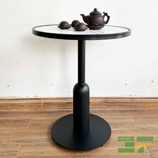 Bàn cafe tròn 60cm mặt gạch chân sắt- Mã: BCF21GM