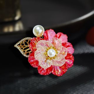 Ghim cài áo hoa đính Ngọc trai thời trang thiết kế riêng dành cho nữ - 5cm