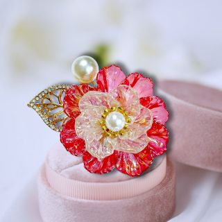 Ghim cài áo hoa đính Ngọc trai thời trang thiết kế riêng dành cho nữ - 5cm