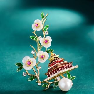 Ghim Trâm cài hoa mận cổ điển phong cách Cổ TrangThời trang cao cấp Thanh lịch Dành Cho Nữ - 6.5cm