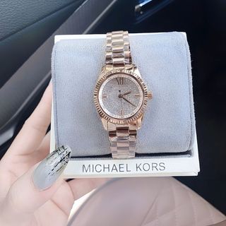MÓN QUÀ QT PHỤ NỮ ĐỒNG HỒ NỮ CAO CẤP MKORS MẶT FULL ĐÁ SIZE MINI