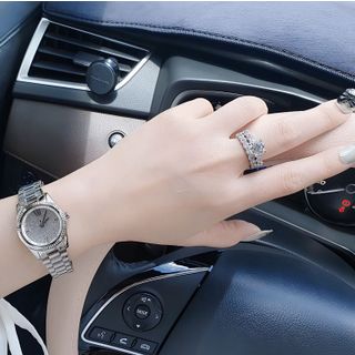 MÓN QUÀ QT PHỤ NỮ ĐỒNG HỒ NỮ CAO CẤP MKORS MẶT FULL ĐÁ SIZE MINI