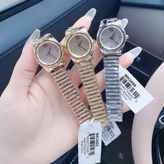 MÓN QUÀ QT PHỤ NỮ ĐỒNG HỒ NỮ CAO CẤP MKORS MẶT FULL ĐÁ SIZE MINI