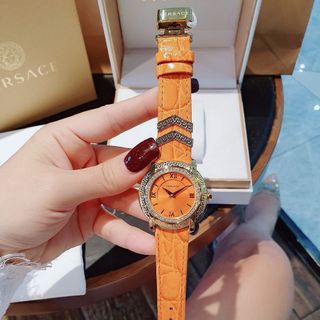 MÓN QUÀ QT PHỤ NỮ ĐỒNG HỒ NỮ CAO CẤP MỚI NHẤT VERSA DV25 DÂY DA CÁ SẤU