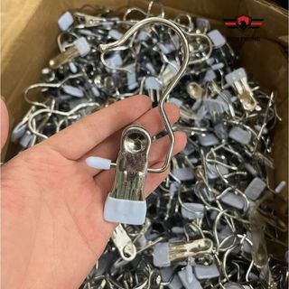 Móc Kẹp Đơn Treo Quần Áo, Mũ, Nón ,Tất, Vớ Bằng Inox, Móc Treo Inox Bọc Nhựa PVC Chắc Chắn Tiện Ích, Đa Năng - Huy Tưởng