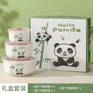 Sét 3 Bát Chén Sứ Gấu Trúc