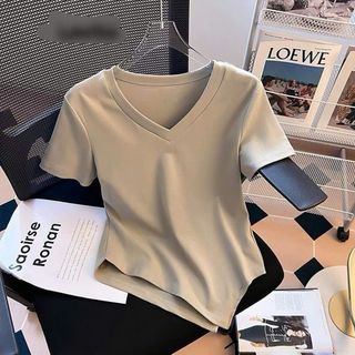 /-ÁO KIỂU CỖ TIM TAY NGẮN TÀ XÉO DÀI THUN BORRIP LOẠI 1 CO GIÃN - LÊ PHƯƠNG BOUTIQUE