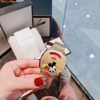 HOT SALE ĐỒNG HỒ SIÊU CẤP GUZCI MẶT MICKEY DÂY THÉP