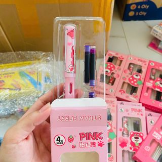 HỘP BÚT MÁY XÓA GẤU DÂU KÈM 4 ỐNG MỰC XÓA ĐƯỢC 021 - LADY'S PASSION