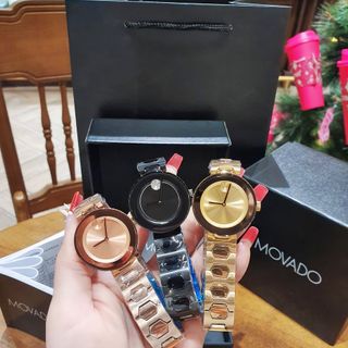 MÓN QUÀ QT PHỤ NỮ ĐỒNG HỒ NỮ CAO CẤP MOVADU BOLD MÁY NHẬT MẶT TRƠN