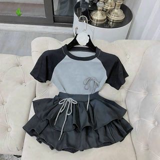 SET ÁO BABYTEE KÈM CHÂN VÁY TẦNG ĐÍNH NƠ - LÊ PHƯƠNG BOUTIQUE