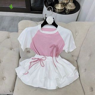 SET ÁO BABYTEE KÈM CHÂN VÁY TẦNG ĐÍNH NƠ - LÊ PHƯƠNG BOUTIQUE