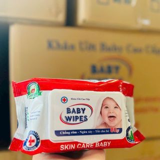 Khăn ướt baby wipes 80g ko mùi (thùng 50 gói)